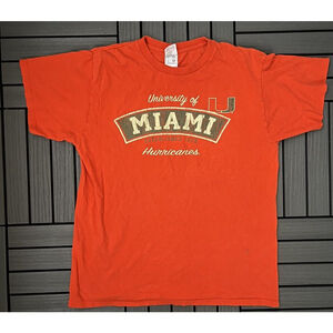 Vintage University of Miami T-shirt, Orange, Large, Good Condition